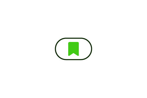 Green bookmark icon in minimalist style