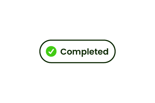 Green checkmark, "Completed" button.