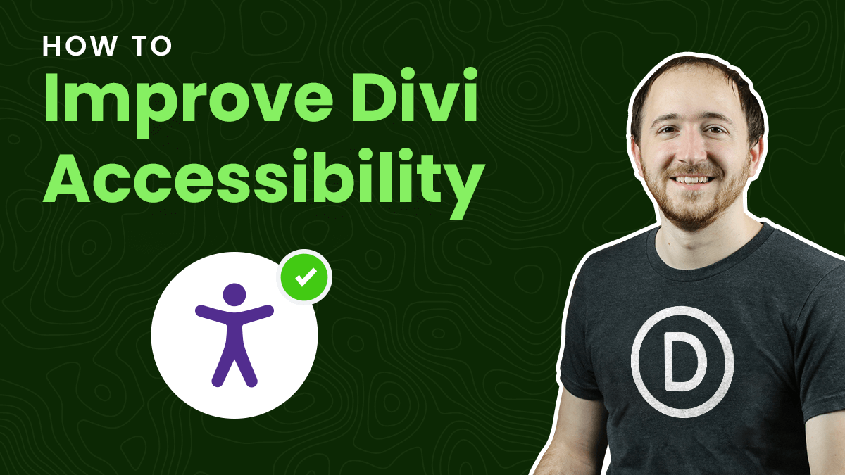 Man presenting guide on enhancing Divi theme accessibility.